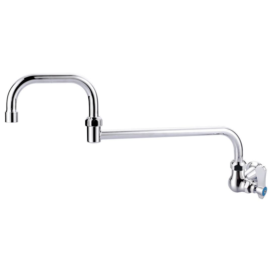 Single-Handle Wall Mounted Folding Commercial Standard Kitchen Faucet with 20.6 in. Swivel Jointed Spout in Polished Chrome - Image 2