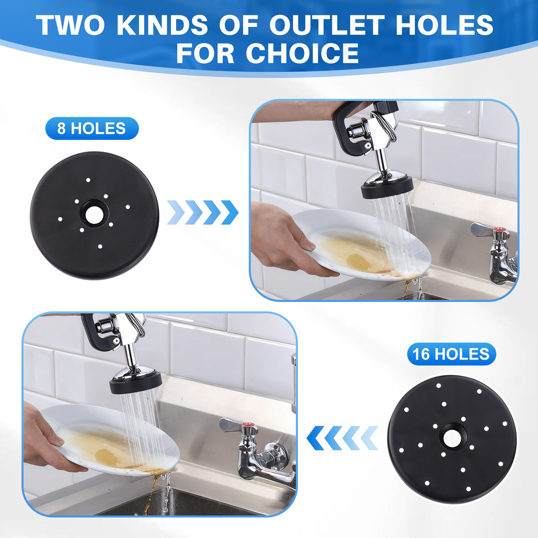 1.42 GPM Pre Rinse Sprayer Commercial Sink Sprayer Replacement for Kitchen Sink Faucet in Black - Image 5