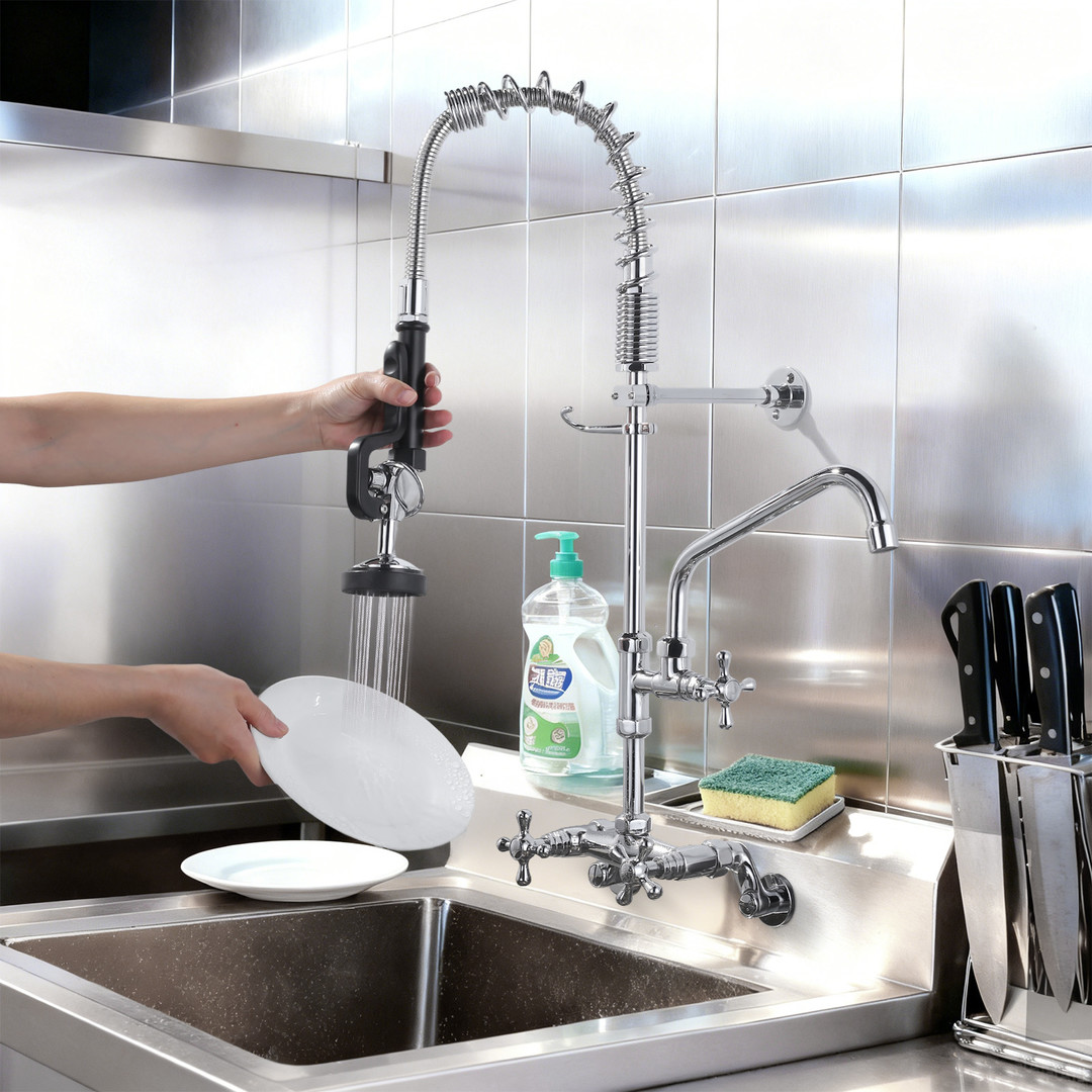 1.42 GPM Pre Rinse Sprayer Commercial Sink Sprayer Replacement for Kitchen Sink Faucet in Black - Image 9