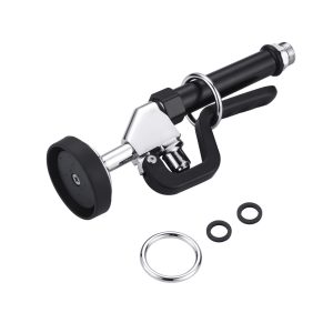 7/8 in, 20 UNEF Pre-Rinse Spray in Black with 45 inch Stainless-Steel Pre Rinse Hose for Commercial Sink Faucet