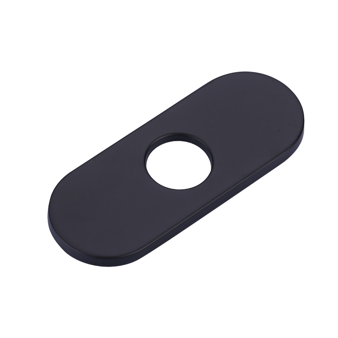 6.3 in. x 2.44 in. x 0.7 in. Stainless Steel Kitchen Sink Faucet Hole Cover Deck Plate in Matte Black (1 Pack) - Image 2
