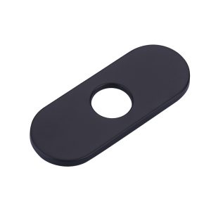 6.3 in. x 2.44 in. x 0.7 in. Stainless Steel Kitchen Sink Faucet Hole Cover Deck Plate in Matte Black (1 Pack)