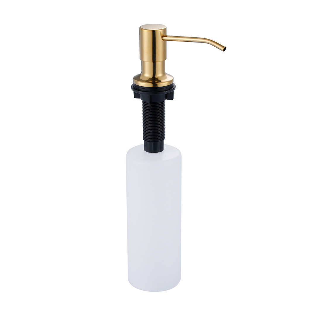 Soap Dispenser with Straight Nozzle Stainless Steel in Brushed Gold - Image 2