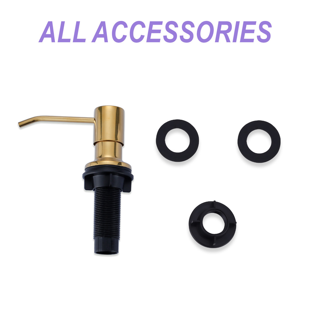 Soap Dispenser with Straight Nozzle Stainless Steel in Brushed Gold - Image 7