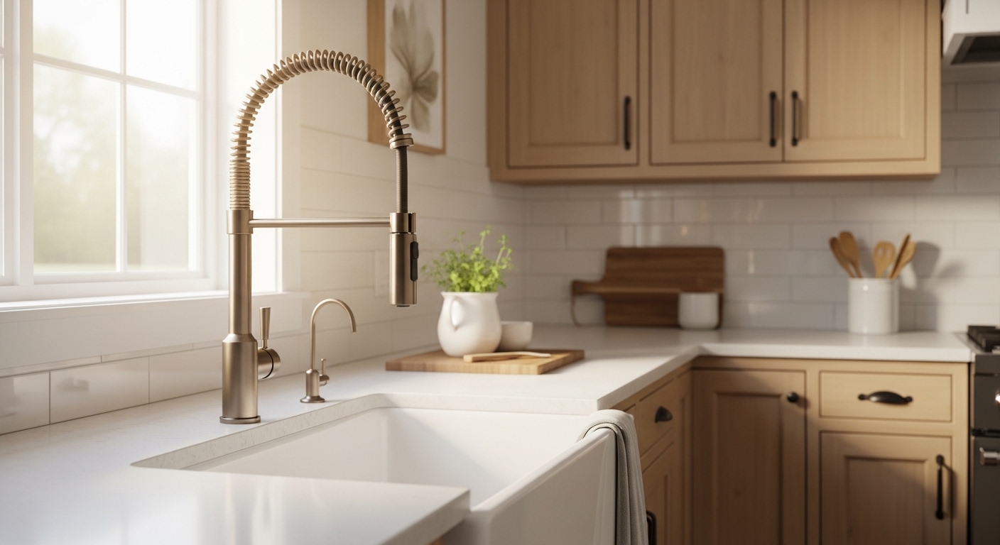 kitchen faucet champagne bronze